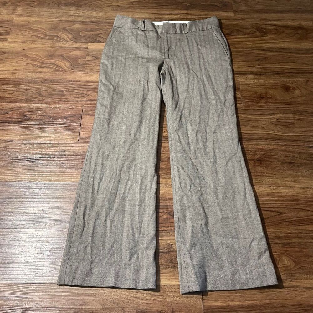 Banana Republic The Martin Fit Stretch Dress Pants Womens 12 Gray Wool Blend